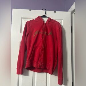 PINK Victoria's Secret Red Full Zip-Up Hoodie
